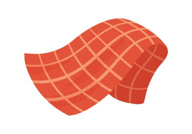 Kırmızı kareli banyo havlusu, mutfak kumaşı masa örtüsü veya peçete vektör çizimi