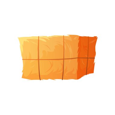 Çiftlik saman yığını, kırsal saman yığını, ipler vektör illüstrasyonlu kuru saman yığını.