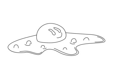 Yumurtanın sarısı çiziminde tuhaf bir yüz ifadesi olan harika bir sabah yumurtası.