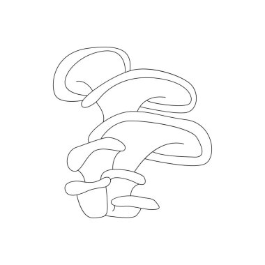 Muhteşem çizgi psikedelik mantar ailesi, sihirli zehirli mantarlar vektör illüstrasyonunda birlikte büyüyorlar.