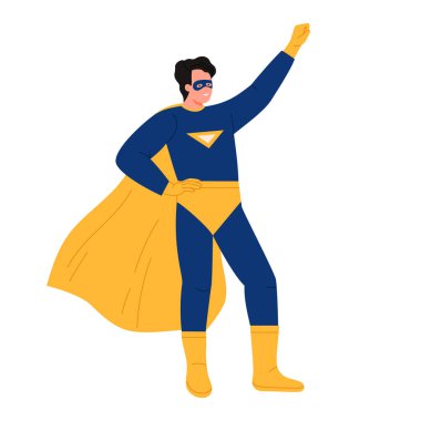 A vibrant and dynamic superhero character is striking a powerful pose, showcasing incredible strength and bravery