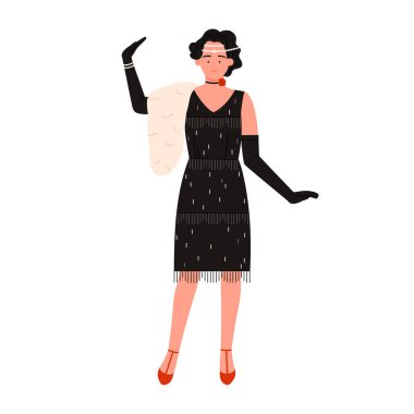A stylish flapper girl from the iconic 1920s, showcasing vintage fashion, charm, and timeless elegance