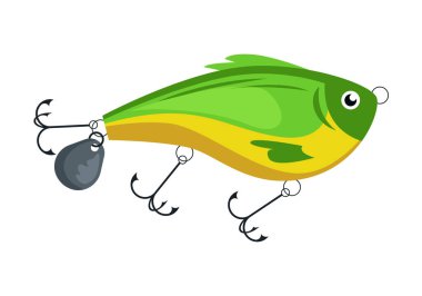 Bu balık yakalamak için özel olarak tasarlanmış renkli bir balık yemi. Etkin bir şekilde ve üç kancalı kancalar içeriyor.