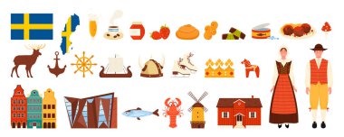 İsveç 'e git. Kültür, geleneksel yiyecekler, simgeler ve miras. Viking gemileri, yel değirmenleri ve ulusal semboller gibi ikonik elementleri içerir..