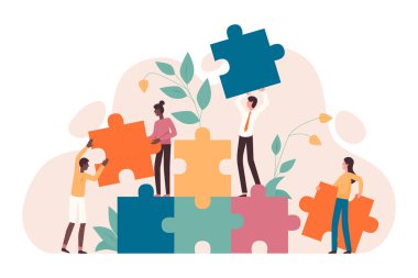 Takım çalışması ve başlangıç konsepti, dev bir bulmacayla birlikte, işbirliği ve ortaklığı sembolize ediyor. Takım oluşturma, proje yönetimi, grup motivasyonu ve beyin fırtınası içerir.