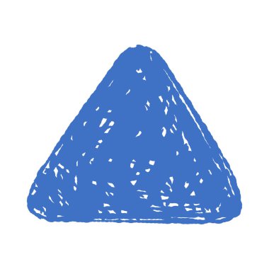 İzole edilmiş beyaz arka plan illüstrasyonunda desenli detaylarla el çizimi soyut mavi üçgen