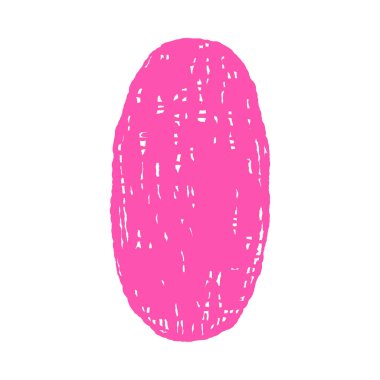 İzole edilmiş beyaz arkaplan vektör illüstrasyonunda elle çizilmiş canlı pembe oval