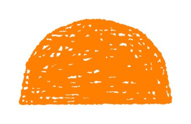 Beyaz izole edilmiş arka plan çizimi üzerinde dokulu detayları olan parlak turuncu yarım kubbe