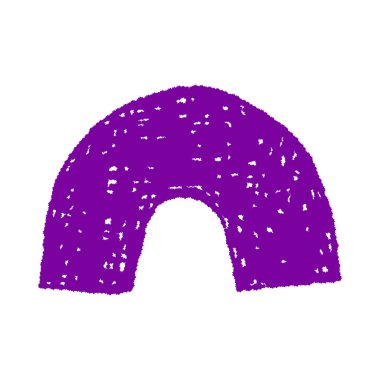 İzole edilmiş beyaz arka plan çizimi üzerinde dokulu detaylara sahip modern soyut mor kemer.