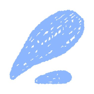 Modern tasarım vektörü çizimi için izole edilmiş beyaz arka planda kaba desenli büyük mavi soyut şekil