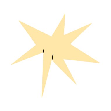 Beyaz arkaplan vektör illüstrasyonunda basit izole edilmiş sarı yıldız.