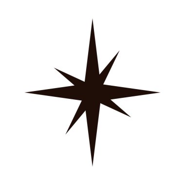 Minimalist tasarım vektörü çizimi için beyaz zemin üzerinde sekiz nokta yıldız şekli izole etti