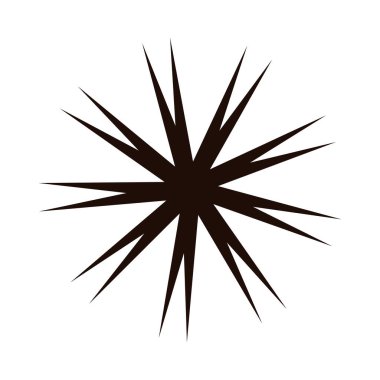 Grafik tasarım vektörü illüstrasyonu için izole edilmiş beyaz arkaplan üzerinde soyut keskin siyah yıldız patlaması şekli