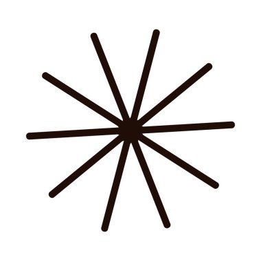 İzole edilmiş beyaz arkaplan vektör illüstrasyonunda kalın çizgileri olan minimalist siyah yıldız patlaması şekli