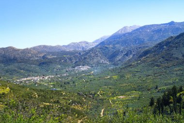 Dikti mountains range alpine landscape, famous travel destination, Lasithi Region, Crete, Greece clipart