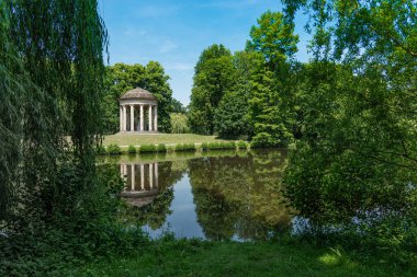 Unique view of Leibniz Temple at Georgengarten Park in Hannover Germany. clipart