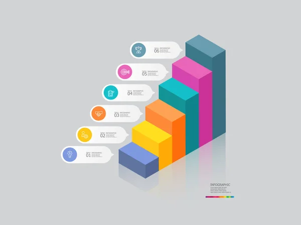 Etapele Orizontale Cronologie Element Infografic Raport Fundal Pictograma Linie Afaceri — Vector de stoc
