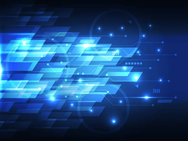 Abstract Blauw Macht Cyber Digitale Technologie Futuristische Achtergrond Vector Illustratie — Stockvector