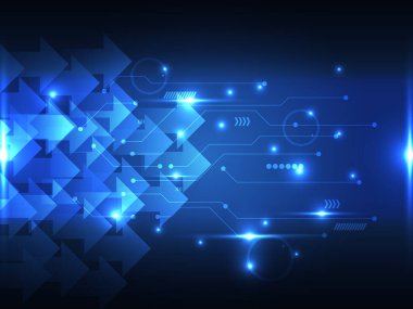 soyut mavi güç siber dijital teknoloji fütürist arkaplan çizimi