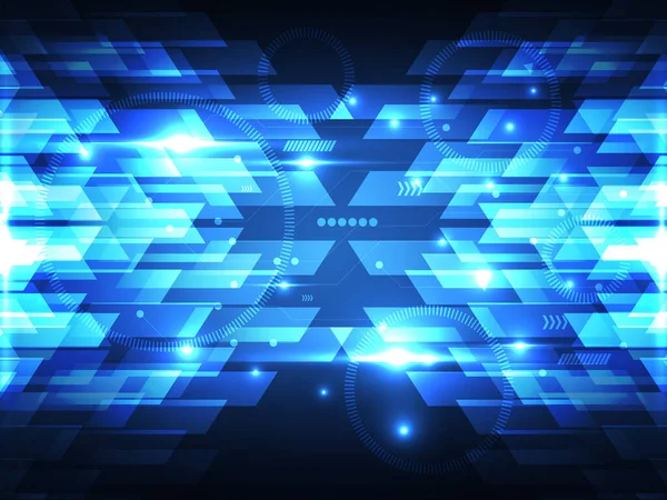 Astratto Blu Potere Cyber Digitale Tecnologia Futuristico Sfondo Vettoriale Illustrazione — Vettoriale Stock