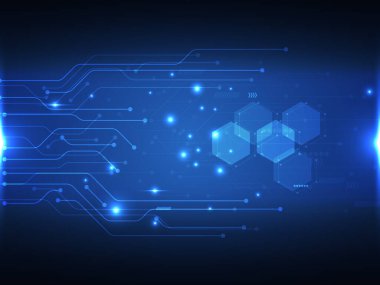 soyut mavi güç siber dijital teknoloji fütürist arkaplan çizimi