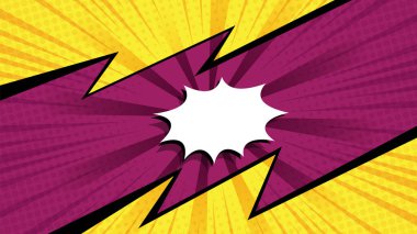 soyut çizgi roman, boş konuşma balonu yarım ton noktalı arkaplan vektör çizimi ile pop sanat çift çizgi filmi