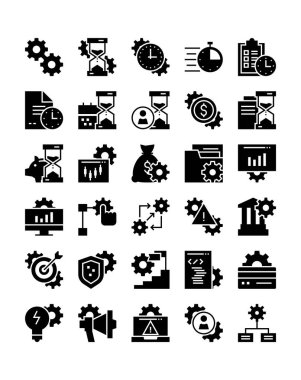 yönetim siyah siluet glyph katı biçim web simgesi vektör çizimi