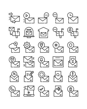 posta iletisi zarfı harfi basit satır vektör illüstrasyon ögesi