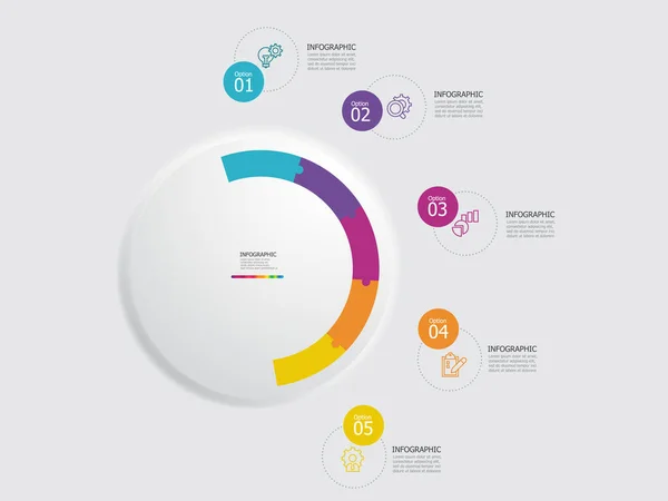 Abstrakte Runde Kreisschritte Zeitachse Infografik Element Bericht Hintergrund Mit Business lizenzfreie Stockvektoren