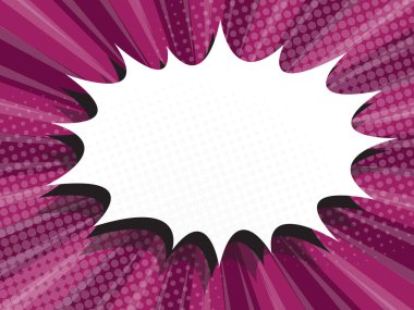 soyut çizgi roman, boş konuşma balonu yarım ton noktalı arkaplan vektör çizimi olan pop sanat karikatürü