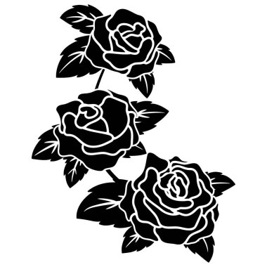 arkaplan, sınır, çerçeve dekorasyon vektör tasarım ögesi için siyah siluet çiçek motifi