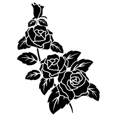 arkaplan, sınır, çerçeve dekorasyon vektör tasarım ögesi için siyah siluet çiçek motifi