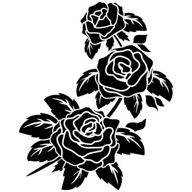 arkaplan, sınır, çerçeve dekorasyon vektör tasarım ögesi için siyah siluet çiçek motifi