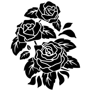 arkaplan, sınır, çerçeve dekorasyon vektör tasarım ögesi için siyah siluet çiçek motifi