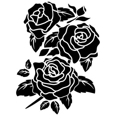 arkaplan, sınır, çerçeve dekorasyon vektör tasarım ögesi için siyah siluet çiçek motifi