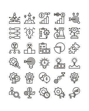 iş stratejisi basit satır simgesi vektör çizimi