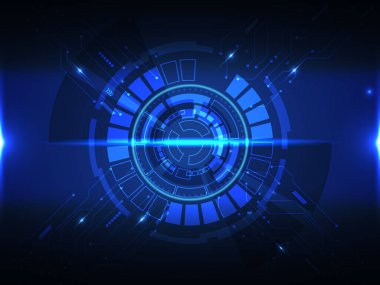 soyut daire mavi teknoloji fütüristik siber yüksek teknoloji arka plan çizimi