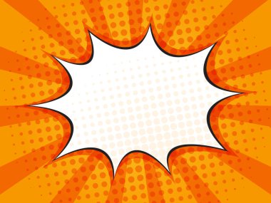 abstract comic book, pop art cartoon background with blank speech bubble vector illustration