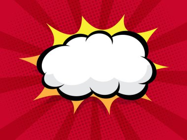 abstract comic book, pop art cartoon background with blank speech bubble vector illustration