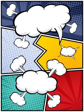 dikey soyut çizgi roman, pop sanat karikatür düzeni şablon yarım ton noktalı arkaplan boş alan eklemek için metin vektör illüstrasyon