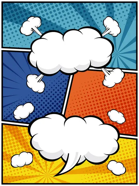 dikey soyut çizgi roman, pop sanat karikatür düzeni şablon yarım ton noktalı arkaplan boş alan eklemek için metin vektör illüstrasyon