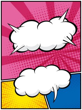 dikey soyut çizgi roman, pop sanat karikatür düzeni şablon yarım ton noktalı arkaplan boş alan eklemek için metin vektör illüstrasyon