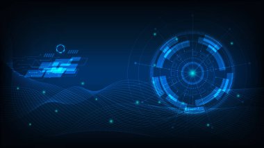 Fütürist dijital teknoloji arayüzü arka plan vektör çizimi
