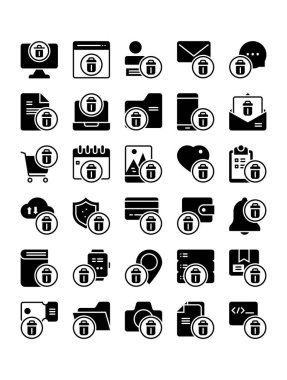 Katı simge vektör illüstrasyonunu sil