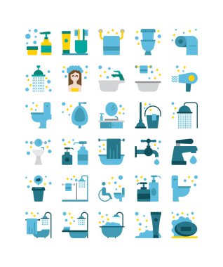 tuvalet servisi düz simge vektör çizimi