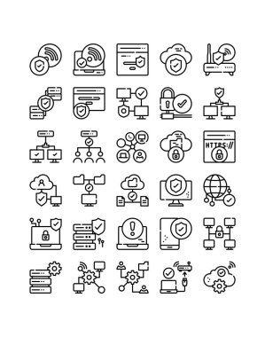 ağ siber güvenlik hattı simgesi vektör illüstrasyonuName