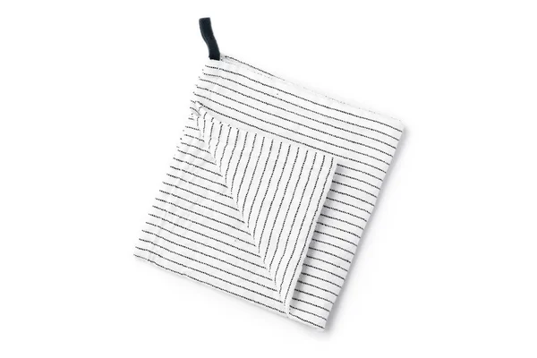 Folded White Napkin Isolated White Background Top View — Stock Photo, Image
