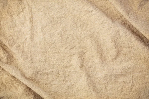Crumpled Brown Cotton Napkin Texture Background — Stock Photo, Image