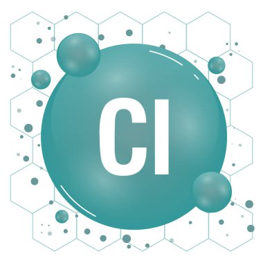 Chlorine, Cl mineral icon. Mineral vitamin complex. Ecology and biochemistry concept. Chlorine vector Illustration
