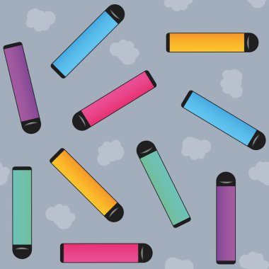 Colorful vape pattern. Electronic cigarettes and vape pattern. Vector illustration